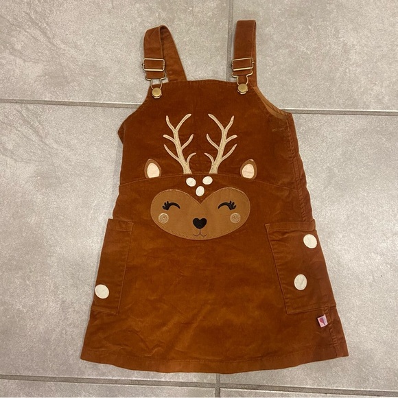 Adventure Wear by Copper Key Girl’s Corduroy Deer Dress Size 5 Brown Overall - Picture 2 of 10